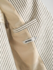 IMPERIAL Giacca da abito in cotone fantasia riga JZ1EFCF Beige:Verde6