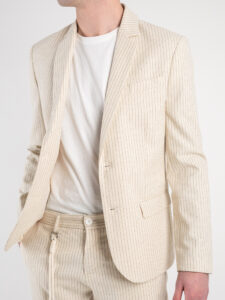 IMPERIAL Giacca da abito rigato in misto lino JZ1EDUL Ecru3