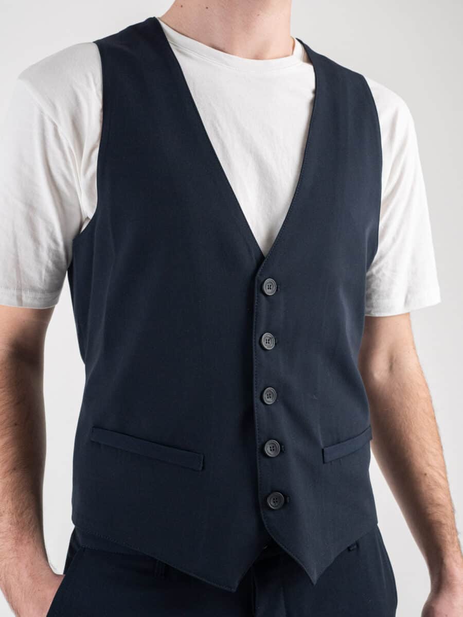 IMPERIAL Gilet da abito con bottone a contrasto L810FDR Blu Navy