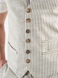 IMPERIAL Gilet in cotone fantasia rigata L868FCF Beige:Verde2