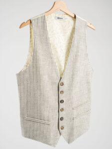 IMPERIAL Gilet in cotone fantasia rigata L868FCF Beige:Verde223
