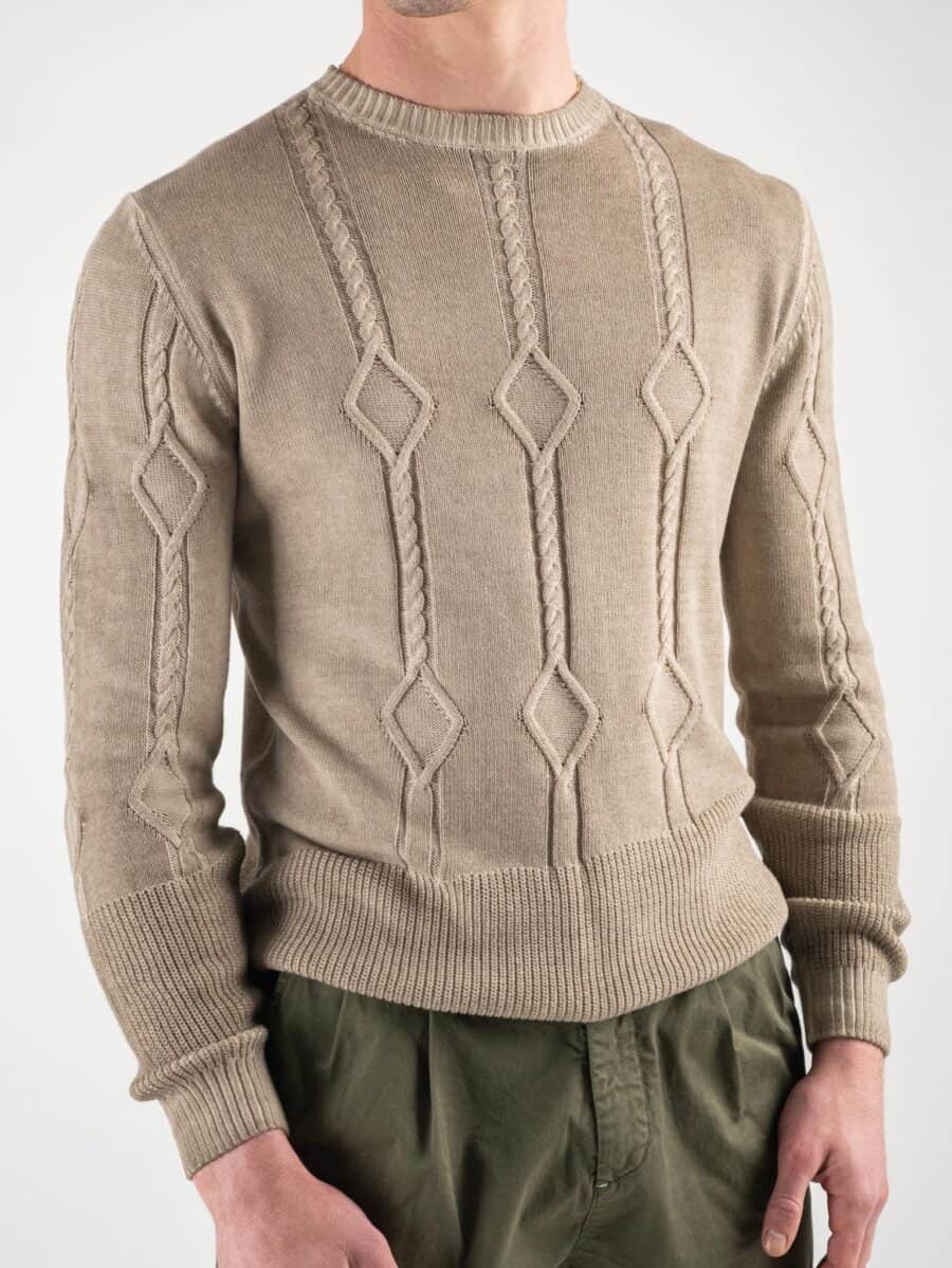 IMPERIAL Maglioncino girocollo leggero con greche tg.unica M3614AZAD Beige