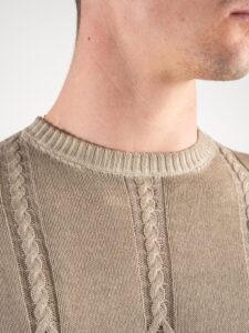 IMPERIAL Maglioncino girocollo leggero con greche tg.unica M3614AZAD Beige2