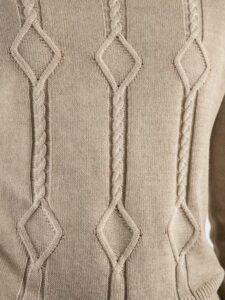 IMPERIAL Maglioncino girocollo leggero con greche tg.unica M3614AZAD Beige3