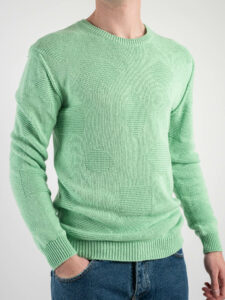IMPERIAL Maglioncino girocollo leggero con ricami geometrici M553U203 Verde2