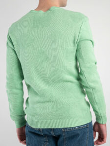 IMPERIAL Maglioncino girocollo leggero con ricami geometrici M553U203 Verde3