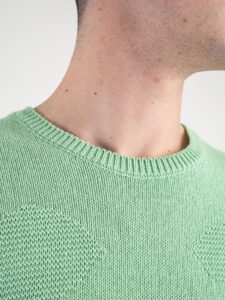 IMPERIAL Maglioncino girocollo leggero con ricami geometrici M553U203 Verde4