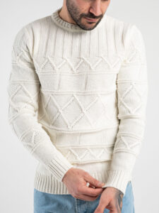 IMPERIAL Maglione leggero in cotone lavorato M3614GIOP Panna1