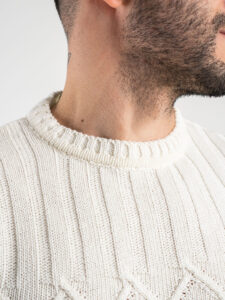 IMPERIAL Maglione leggero in cotone lavorato M3614GIOP Panna3