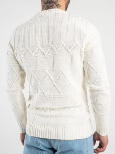 IMPERIAL Maglione leggero in cotone lavorato M3614GIOP Panna4