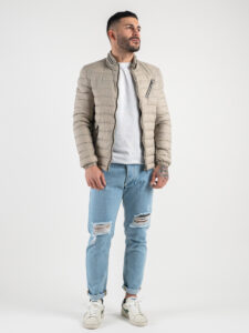 IMPERIAL Piumino leggero con collo coreana e zip V14272031 Beige2
