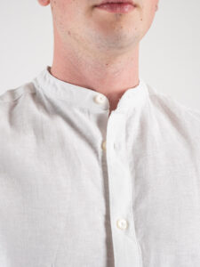 ONLY&SONS Camicia basica in misto lino con collo coreana CAIDEN 22019173 White2