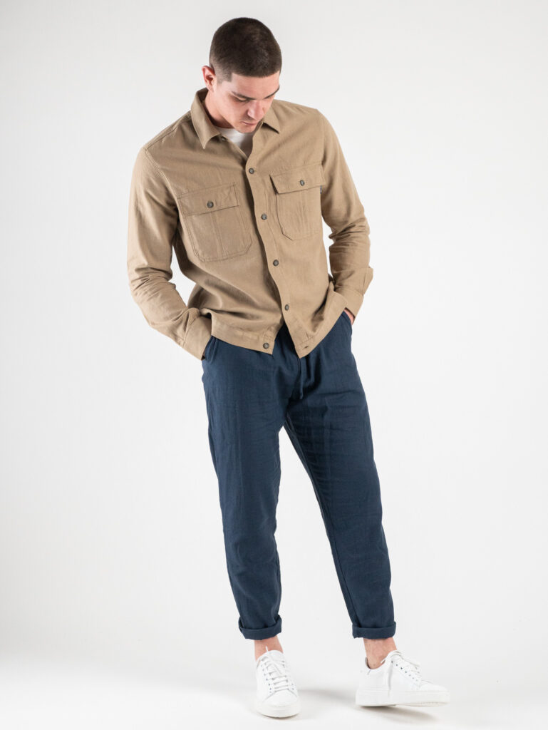 ONLYSONS Camicia basica in misto lino con tasche frontali KENNET 22019758 Chinchilla5 Outfit