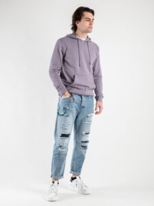 ONLY&SONS Felpa basica garzata con tascone e cappuccio SOUTH 22025964 Purple Ash4