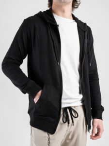 ONLY&SONS Felpa basica garzata con zip e cappuccio SOUTH 22025967 Black1