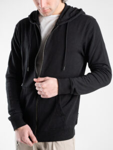 ONLY&SONS Felpa basica garzata con zip e cappuccio SOUTH 22025967 Black2