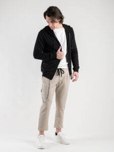 ONLY&SONS Felpa basica garzata con zip e cappuccio SOUTH 22025967 Black5