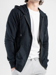 ONLY&SONS Felpa basica garzata con zip e cappuccio SOUTH 22025967 Dark Navy1