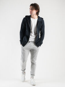 ONLY&SONS Felpa basica garzata con zip e cappuccio SOUTH 22025967 Dark Navy5