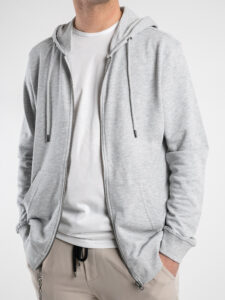 ONLY&SONS Felpa basica garzata con zip e cappuccio SOUTH 22025967 Light Grey Melange4