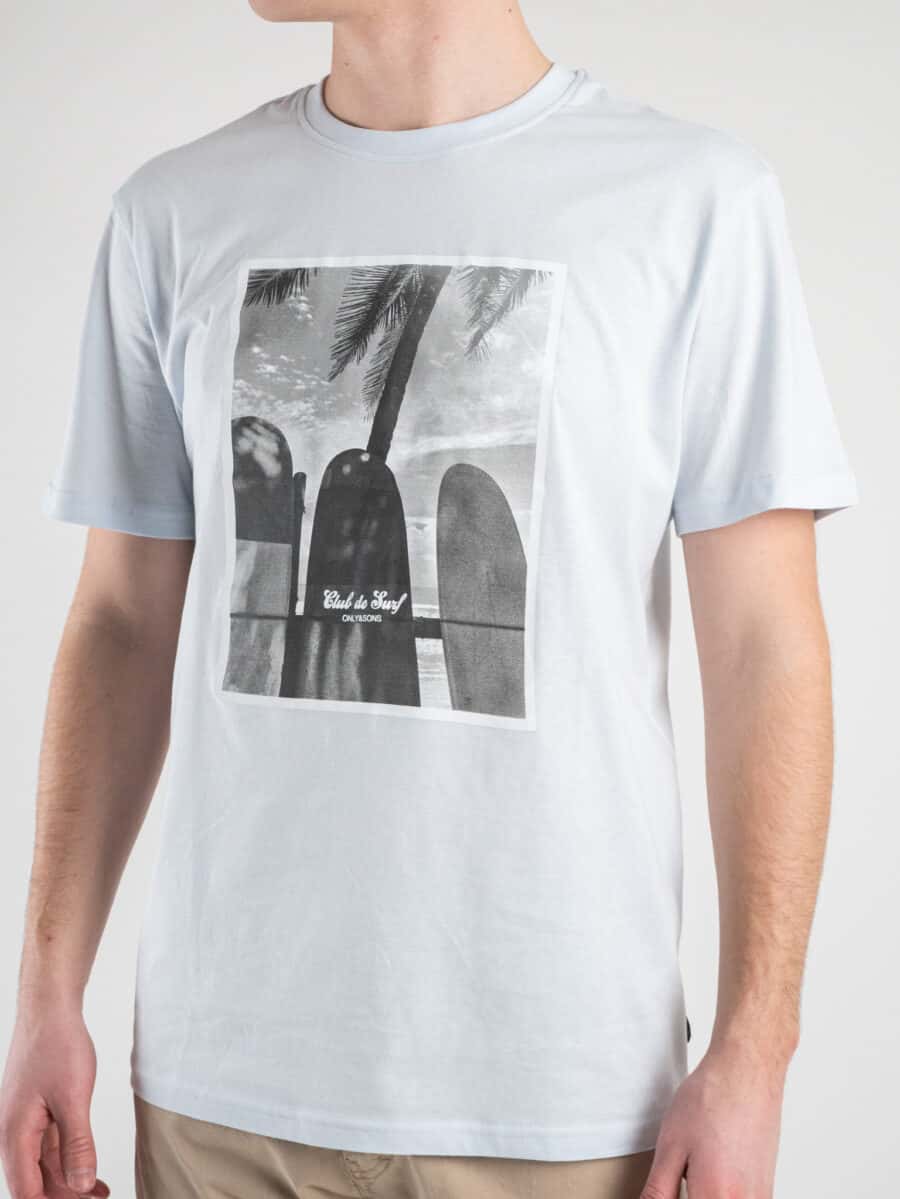 ONLY&SONS T-shirt in cotone con stampa Surf TREY 22025676 Ancient Water