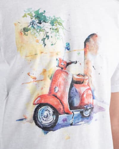 OVER D T shirt stampa vespa OE1S2S3T15 Bianca2 OVER-D OVER-D T-shirt stampa vespa OE1S2S3T15 Bianca