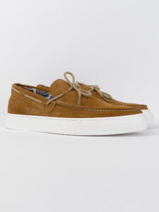 V2 Mocassino barca in camoscio cuoio con lacci in corda beige CAPRI3