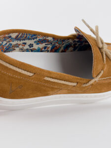 V2 Mocassino barca in camoscio cuoio con lacci in corda beige CAPRI5