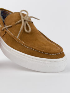 V2 Mocassino barca in camoscio cuoio con lacci in corda beige CAPRI6