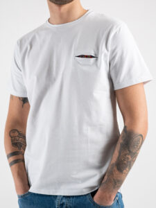 V2 T-shirt basica con taschino interno stampa mandala Bianca (1)