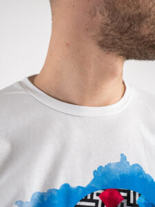 V2 T-shirt in cotone con stampa palloncino diamanti colorati Bianca (1)