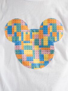 V2 T-shirt in cotone con stampa topolino lego Bianca (4)