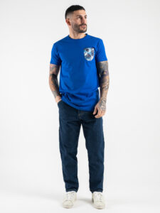 V2 T-shirt in cotone con taschino stampa fluid Royal3