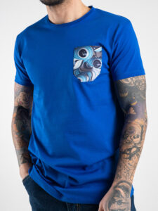V2 T-shirt in cotone con taschino stampa fluid Royal4