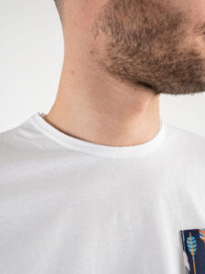 V2 T-shirt in cotone con taschino stampa frecce Bianca (3)