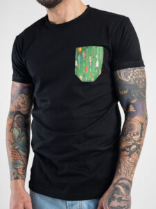 V2 T-shirt in cotone con taschino stampa frecce Nera3