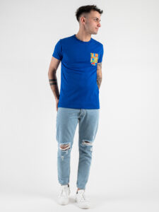 V2 T-shirt in cotone con taschino stampa lego Royal (1)