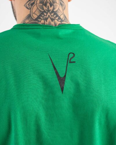 V2 T shirt in cotone con taschino stampa tropicale Verde5 V2 V2 T-shirt in cotone con taschino stampa tropicale Verde