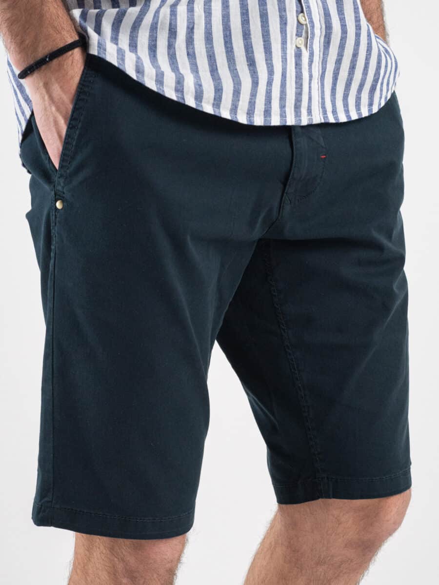 BERNA Bermuda basico slim fit in cotone 230115 Blu