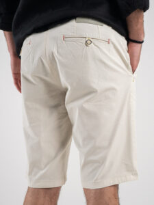 BERNA Bermuda basico slim fit in cotone 230115 Latte5