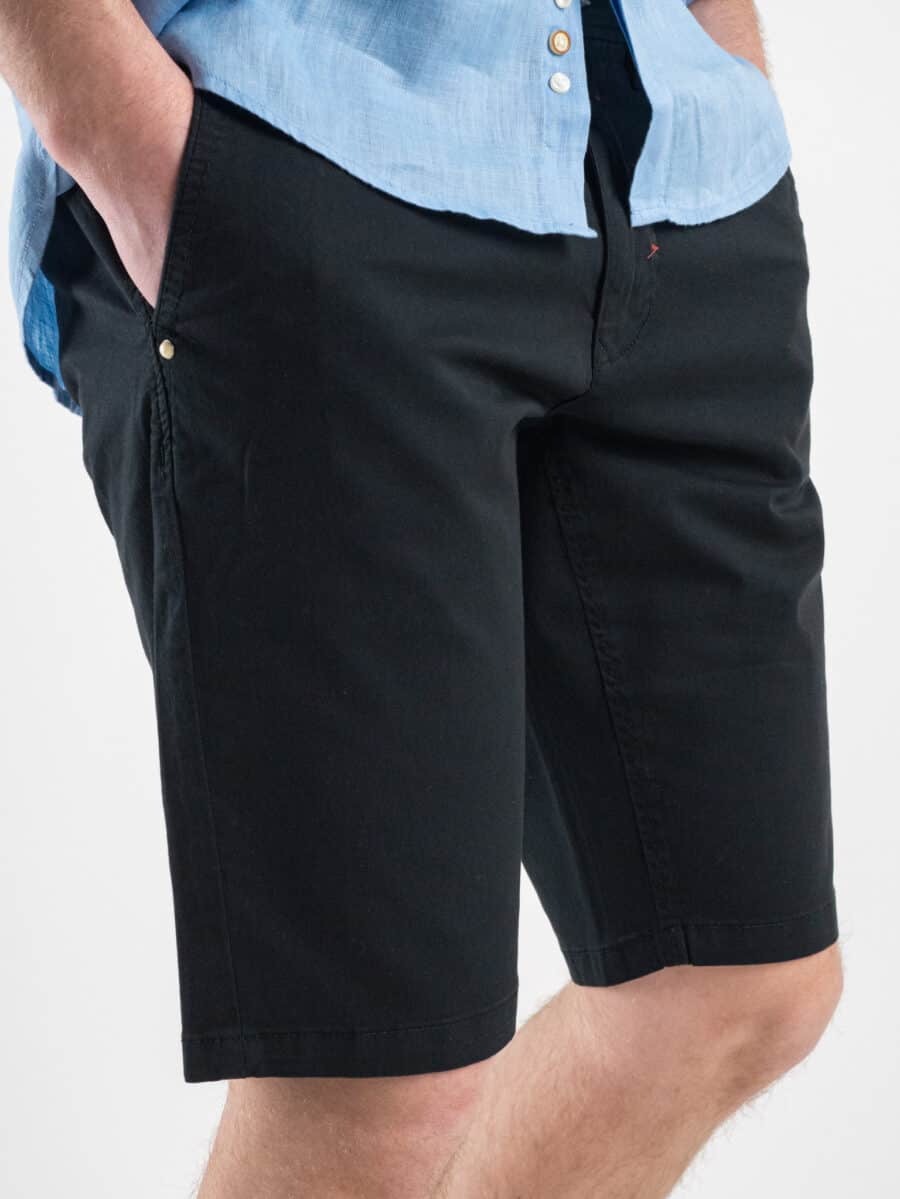 BERNA Bermuda basico slim fit in cotone 230115 Nero