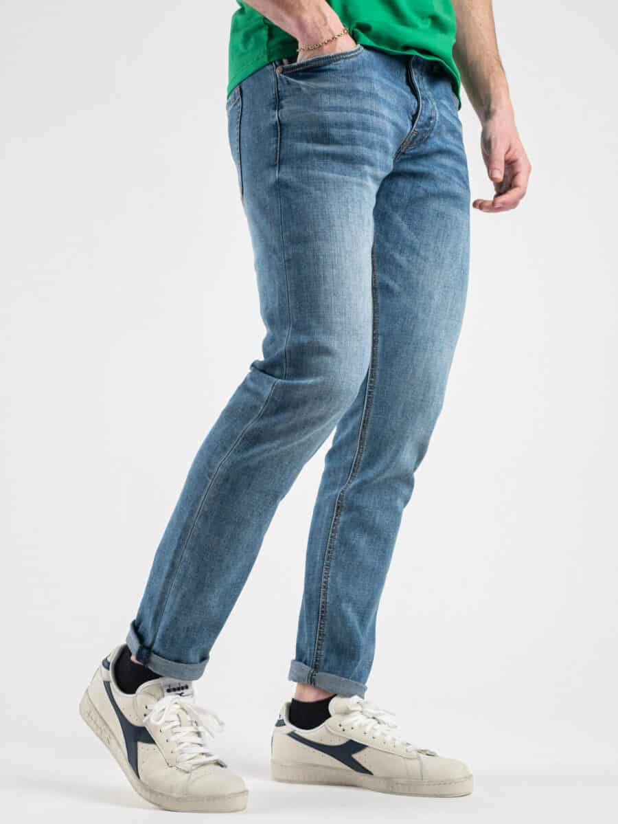 BERNA Jeans basico leggermente slavato 223036 Blu