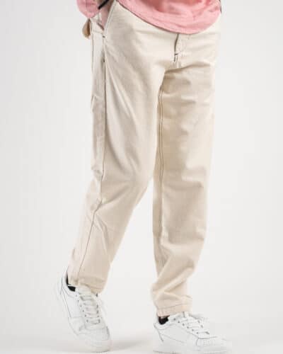 BERNA Pantalone in cotone leggero con cuciture nere a contrasto 230316 Panna7 BERNA BERNA Pantalone in cotone leggero con cuciture nere a contrasto 230316 Panna