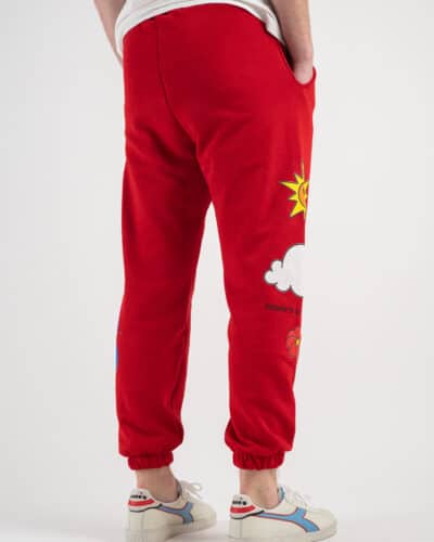 BERNA Pantalone tuta garzato stampa Be Kind 230384 Rossa4 BERNA BERNA Pantalone tuta garzato stampa Be Kind 230384 Rossa