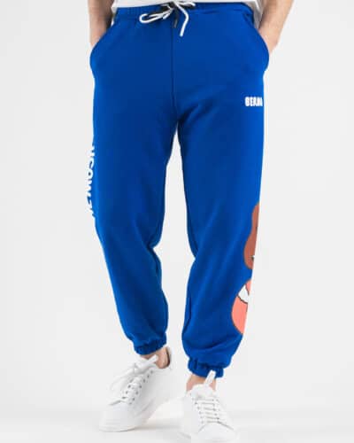 BERNA Pantalone tuta garzato stampa Please fronteretro 230424 Royal5 Saldi