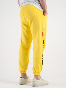 BERNA Pantalone tuta garzato stampa Turtle 230394 Gialla4