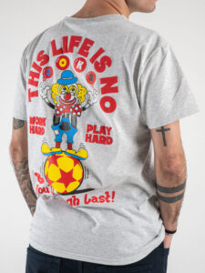 BERNA T-shirt in cotone con stampa Joke fronte:retro 230378 Grigio Melange1
