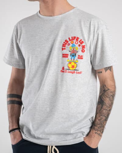 BERNA T shirt in cotone con stampa Joke fronteretro 230378 Grigio Melange2 Saldi