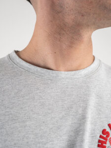 BERNA T-shirt in cotone con stampa Joke fronte:retro 230378 Grigio Melange4