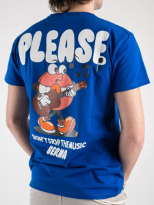 BERNA T-shirt in cotone con stampa Please fronte:retro 230423 Royal1